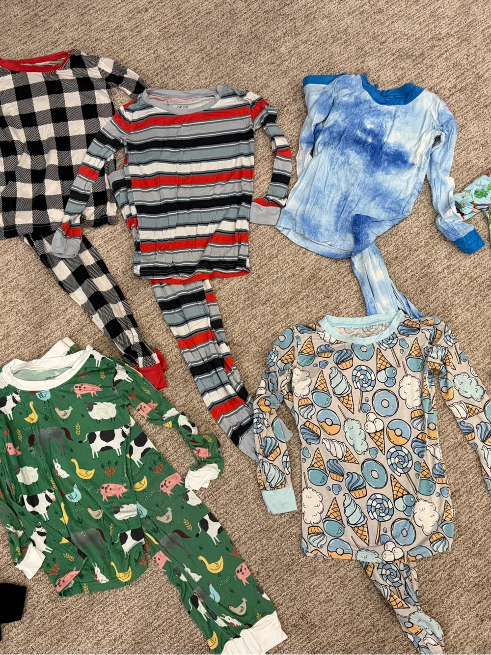 Little Sleepies Kids Pajama Set Pack Toy Story, donuts and more